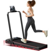 UMAY Walking Pad Treadmill with 9% Incline, Folding Treadmill with Diamond Pattern Running Belt, 12km/h Lightweight Running Machines for Home Office with LED Display, No Assembly